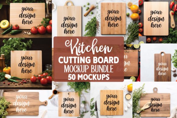 Big Kitchen Cutting Board Mockup for Graphics