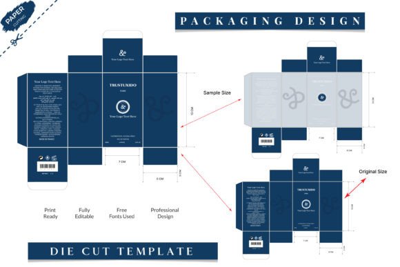 Box Packaging Die Cut Template Design: Premium Graphics for Graphic Templates