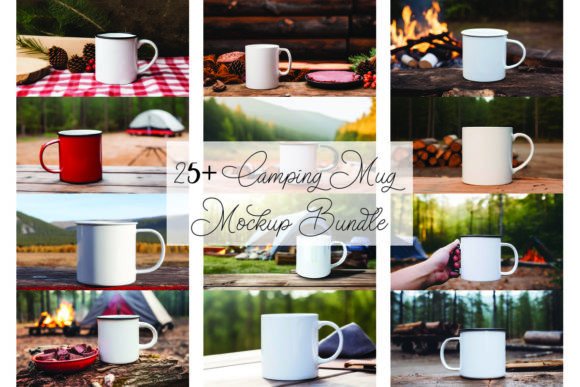 Camping Free Mug Mockups Bundle: Graphics for Mugs Amp