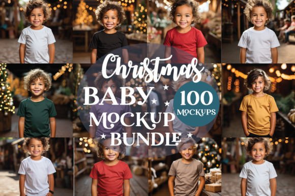 Christmas Baby Mockup Bundle: Graphics for Christmas Amp