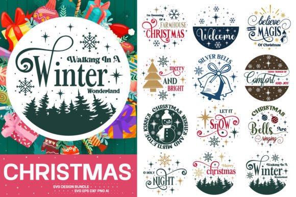 Christmas Round Signs: Crafts & Graphics