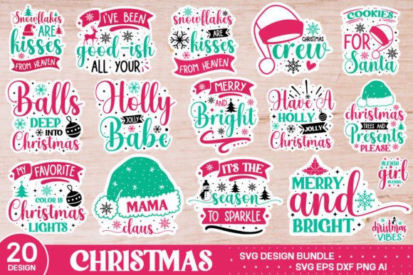 Christmas Sticker Svg Bundle: Graphics for Crafts & Blogs