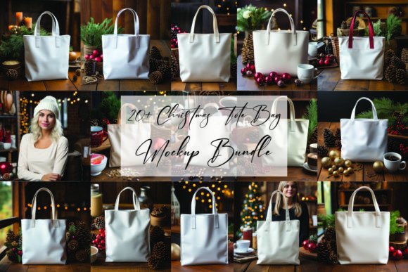 Christmas Tote Bag Mockups: Essential Graphics