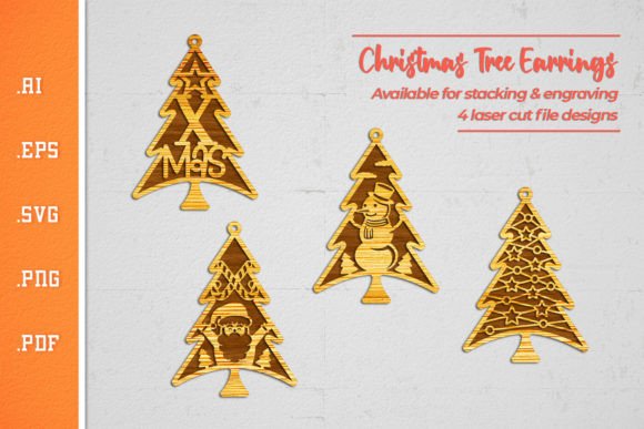 Christmas Tree Earrings SVG 2: Graphics for Crafts