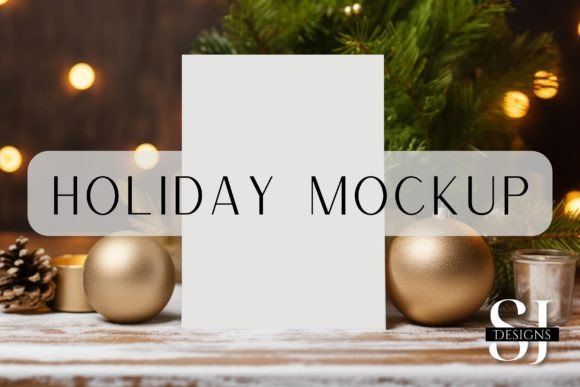 Cozy Holiday Mockup: Graphics for Invitations Amp