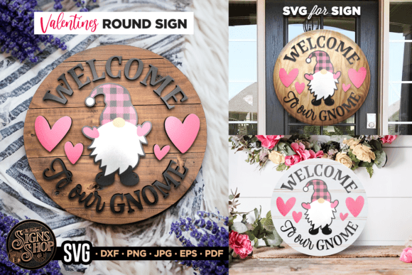 Gnome SVG Round Sign for Crafts & Graphics
