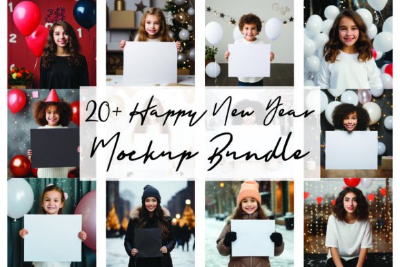 Happy New Year Mockup Bundle: Christmas Amp Graphics
