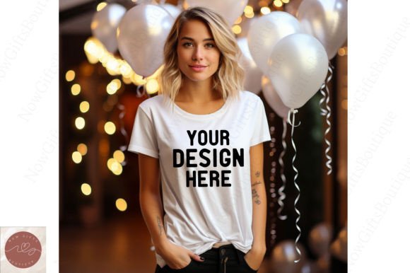 Happy New Year Woman Mockup 90: Graphics for Christmas Amp