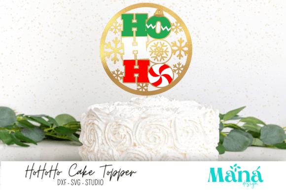 Ho Ho Ho Cake Topper SVG for Laser Cutting