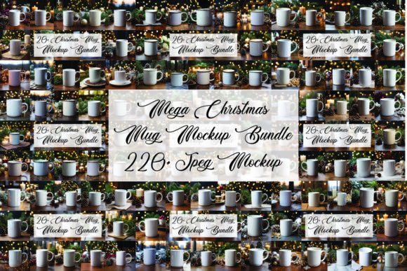 Mega Christmas Mug Mockup Bundle: Graphics for Mugs Amp