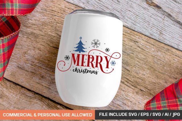 Merry Christmas Mug Svg Design for Crafts & Graphics