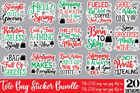 Real-World Review: Tote Bag Sticker Bundle, 20 Designs