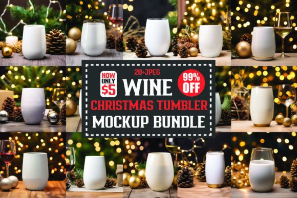 Review: Christmas Wine Tumbler Mockups Bundle for Designers
