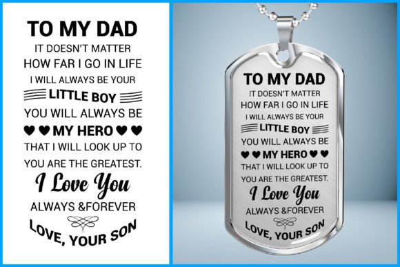 To My Dad Dog Tag Necklace: Graphics & Print Templates