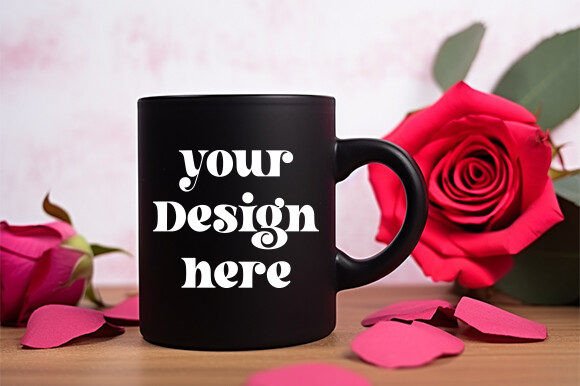 Valentine's Black Mug Mockup for Mugs Amp Graphics
