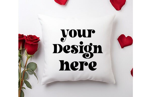 Valentines Day Pillow Mockup: Graphics for Pillows Amp